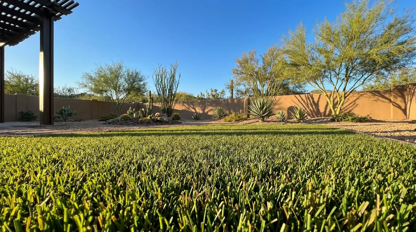 Residential artificial turf backyard in Arizona